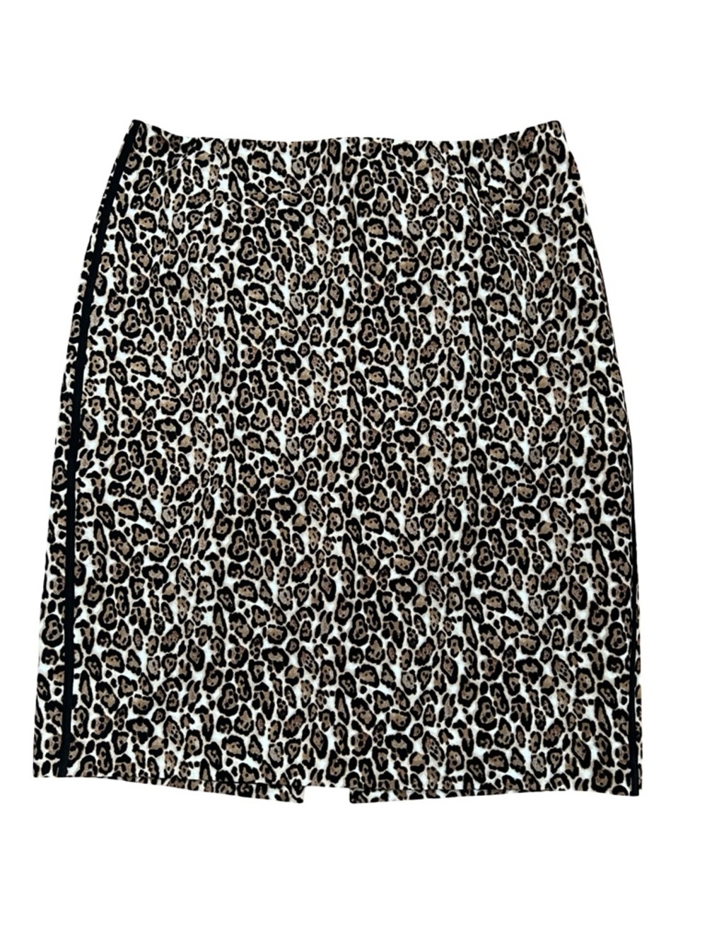 White House Black Market Leopard Pencil Skirt Animal Print Back Zip Size 14 Slit